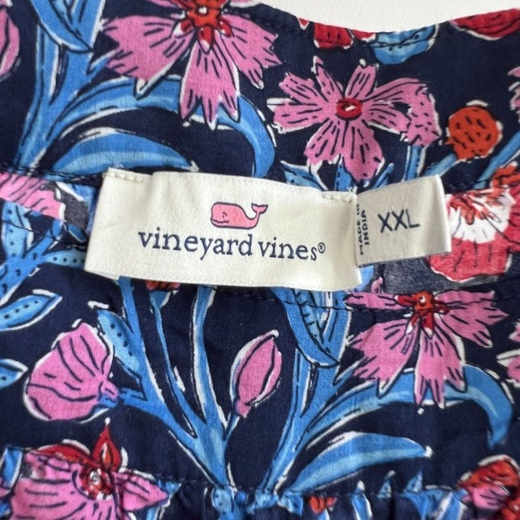 Vineyard Vines Top Womens XXL 2XL Colorful Tisbury Floral Square Neck - Picture 2 of 11